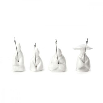 Kikkerland Set de 4 porta bolsitas de t&eacute; de melocot&oacute;n