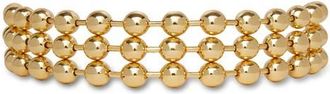 Lele Sadoughi Diana Triple Row Beaded Choker Necklace in Gold at Nordstrom