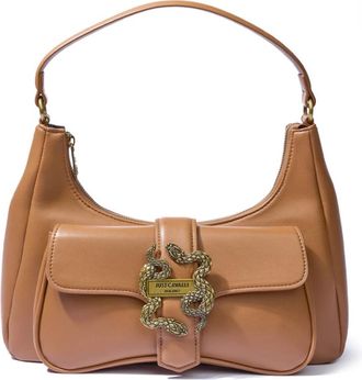 Just Cavalli Iconic Snakes Borsa 4 - Dames - Schoudertassen - Bruin - ONE Size - Tassen