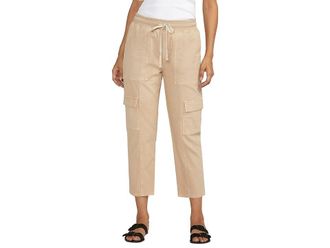 Jag Jeans Textured Cargo Crop Womens Dress Pants Humus : 14, Cotton/Elastane
