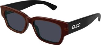 Gucci Rechthoekige zonnebril - Heren - Zonnebrillen - Zwart - 54 MM - Accessoires