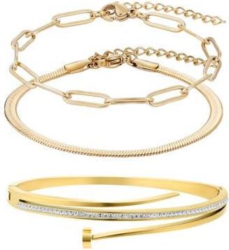 Adornia Set of 3 Assorted Bracelets in Gold at Nordstrom Rack