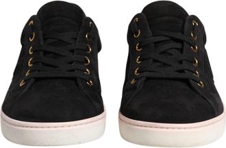 Dolce & Gabbana Black Logo Suede Leather Men Sneakers Mens Shoes (Pre-Owned)
