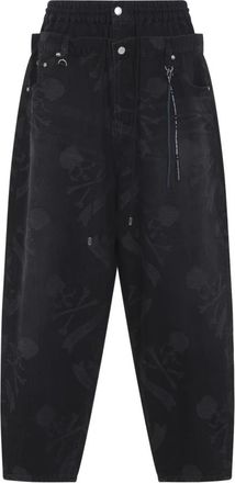 MASTERMIND WORLD Aloha Wide Fit Jeans - Heren - Loose Fit Jeans - Zwart - M - Katoen - Jeans