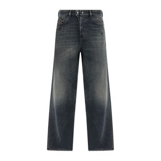 Diesel Jeans, Dames, Grijs, W30 L30, Wide Jeans