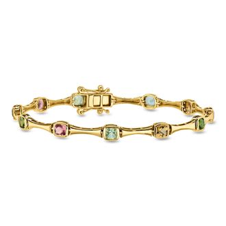 Ross-Simons Bezel-Set Square Multicolored Tourmaline Bracelet in 18kt Gold Over Sterling