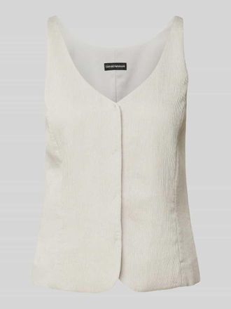 Emporio Armani Weste aus Viskose-Mix mit V-Ausschnitt in Hellgrau, Gr&ouml;&szlig;e 36