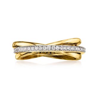 Ross-Simons Lab-Grown Diamond Rolling Ring in 18kt Gold Over Sterling