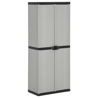 vidaXL Armario De Jard&iacute;n Con 3 Estantes Gris Y Negro 68x40x168 Cm Vidaxl