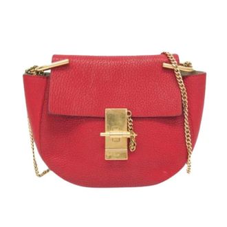 Chlo&eacute; Pre-owned Drew Shoulder bag - Dames - Pre-owned - Rood - Maat: ONE Size Leer