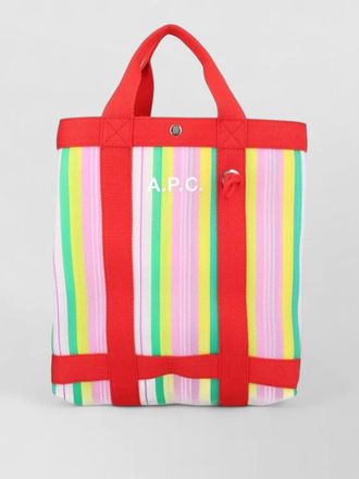 A.P.C. myrtille tote bag dual handles stripes