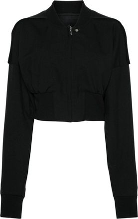 Rick Owens Flight bomber jacket - women - Cotton/Virgin Wool/Cupro/Buffalo Horn - 40 - Black