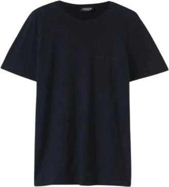Dondup T-shirt met ronde hals in Slub Jersey - Heren - T-shirts - Zwart - XL - Katoen - Tops