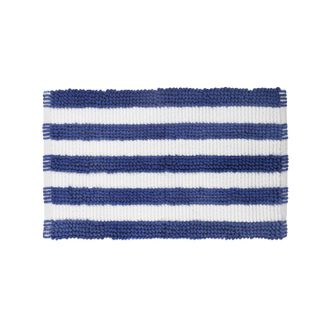KASANOVA Tappeto bagno ciniglia 50x80 cm righe blu bianco