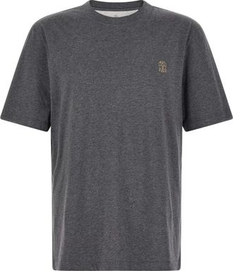 Brunello Cucinelli Hombre, Camisetas, Gris, Talla: S