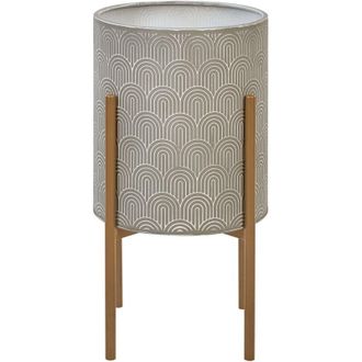 Beliani Elevated Plant Pot AUBRIETA Metal 31 cm Grey