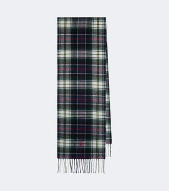 Polo Ralph Lauren Checked fringed wool scarf