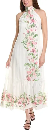 Taylor Halter Linen-Blend Midi Dress