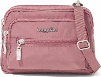 Baggallini Womens Triple Zip Bagg Small Crossbody Bag