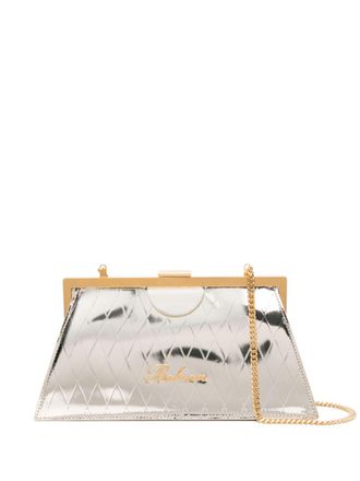 Balmain Trapeze clutch bag - women - Lambskin/Polyurethane/Polyester/Lambskin/Polyurethane/Polyester - One Size - Gold