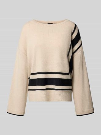 s.Oliver Black Label Loose Fit Strickpullover aus Woll-Mix in Beige, Größe XL