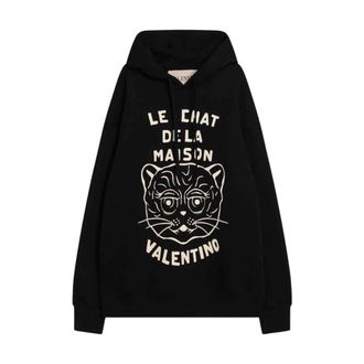 Valentino Garavani Hoodies, male, Black, Size: S Le Chat de la Maison Hoodie