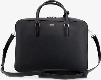Tom Ford Mens Leather Work Bag Black Laptop & Briefcases