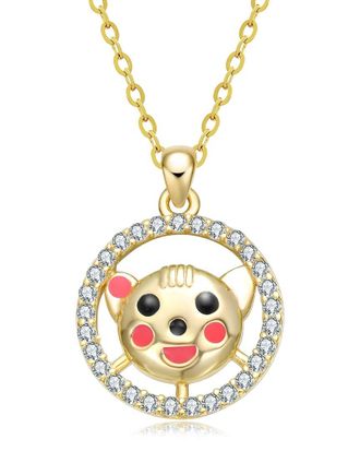 Rachel Glauber 14K Plated Cz Bear Pendant