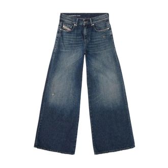 Diesel Wide Jeans, female, Blue, Size: W26 1978 D-Akemi Pantaloni