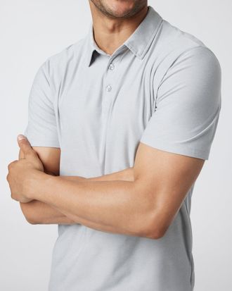 Vuori Clothing Strato Tech Polo | Platinum Heather | XS, Size Extra Small