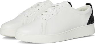 FitFlop Rally Crystal-Backtab Leather Trainers Womens Shoes Black : 8.5 M (B)