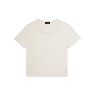 Freddy T-shirt cropped in jersey fiammato con risvolto sulle maniche