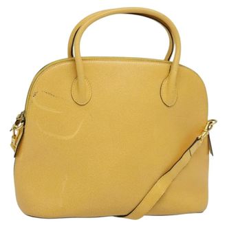 Celine Handbag Leather Yellow Leather Handbag (Pre-Owned)