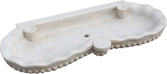 Biscottini International Biscottini - Fregadero De M&aacute;rmol Blanco De Cocina Lavabo De Encimera Fregadero De Piedra Lavabo De Interior Y Exterior Lavabo De Fuente