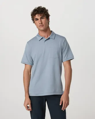 Vuori Clothing Short Sleeve Ponto Performance Polo | Blue Dusk Heather | Medium