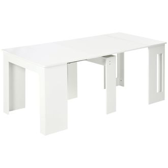 HOMCOM Mesa extensible cocina 180x85x75 cm blanco
