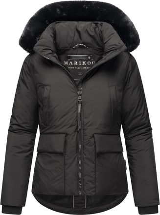 Marikoo Korte dames winterjas met teddyvoering & bontkraag - Marikoo Morinaa