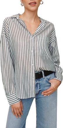 Bella Dahl Oversize Pocket Shirt in Shimmer Olive at Nordstrom, Size Medium