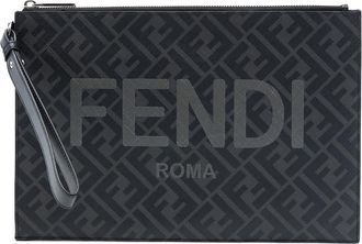 Fendi Pre-owned Fendi Zucca Coated Canvas FF 1974 Diagonal Logo Flat Pouch Ladies 0MEEIVCCXDCW7IQE