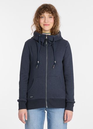 Ragwear Kapuzensweatjacke RAGWEAR NESKIA ZIP, Damen, Gr. S, blau (navy), Sweatware, Obermaterial: 70% Baumwolle, 30% Polyester, unifarben, normal, Rundhals, S