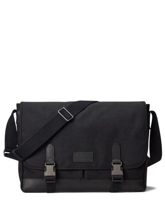 Polo Ralph Lauren leather-trimmed messenger bag - men - Nylon - One Size - Black