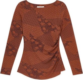 Maliparmi Moza&iuml;ek Kimono T-shirt - Dames - Longsleeves - Rood - 2XL - Tops