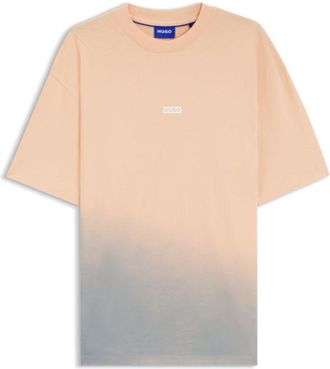 HUGO BOSS Dip-dyed logo T-shirt in cotton jersey