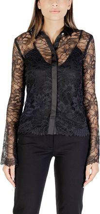 Guess Kant Lange Mouw Knoop Blouse