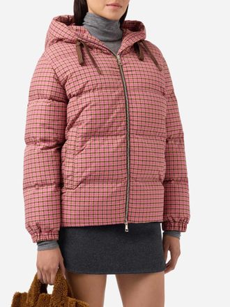 MC2 Saint Barth Hooded Down Padded Jacket Geneve With Pied De Poul Print