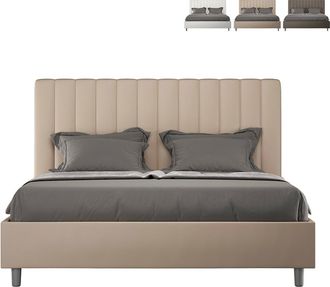 Itamoby Cama Matrimonio Contenedor 160x190 Moderno Polipiel Agueda M Color: Beige - Versi&oacute;n: Modelo Est&aacute;ndar