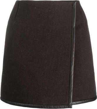 Golden Goose high-waisted virgin-wool skirt - women - Sheepskin/Virgin Wool - 42 - Brown