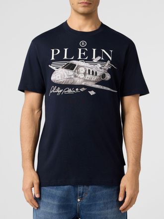 Philipp Plein T-shirt in cotone con logo e grafica impreziositi da strass