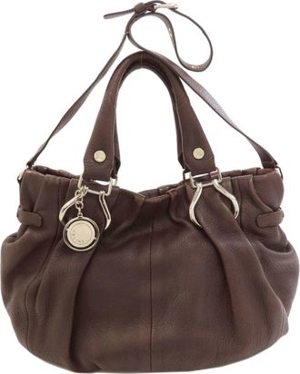 Celine Dark Brown Leather Tote Bag (Pre-Owned)