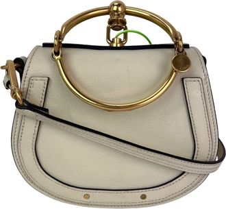 Chlo&eacute; Chloe Nile Small Beige Leather Wrist Crossbody Bag